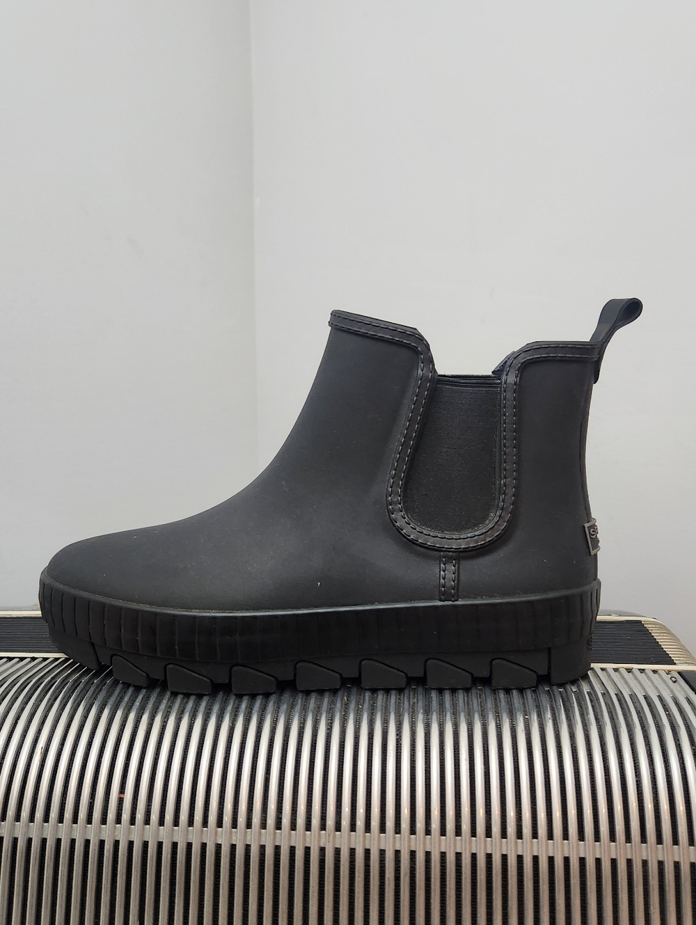 SPERRY TOP SIDER BLACK RUBBER WATERPROOF RSIN BOOTS SZ 8.5